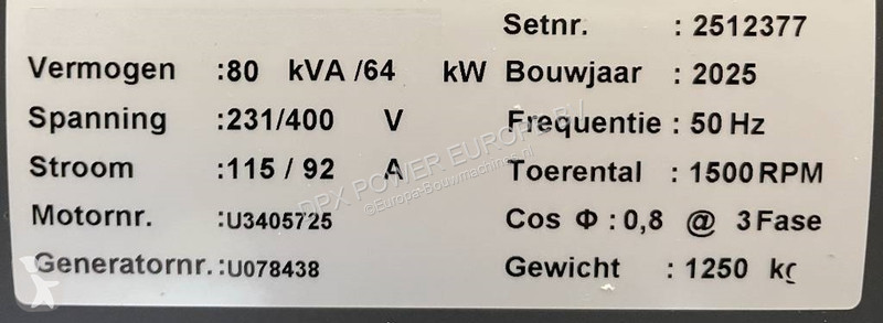 Stavebný stroj JCB 448TGWA-72 - 80kVA marine...