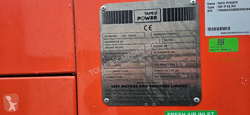 Stavebný stroj  TAFE AGGREGATEN 62 en 25 kva