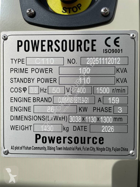 آلة لمواقع البناء Cummins 6BT5.9-G1 - 110 kVA...