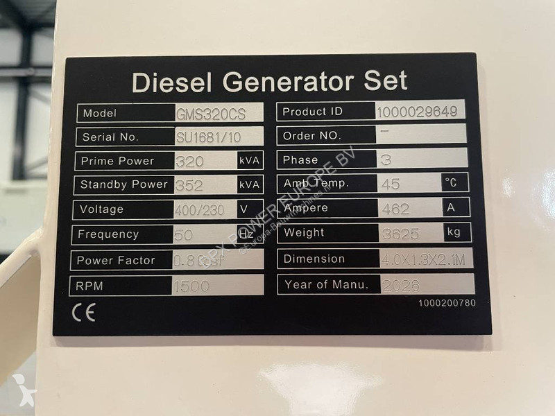 Stavebný stroj Cummins 6CTAA9.5-G1 - 352kVA...