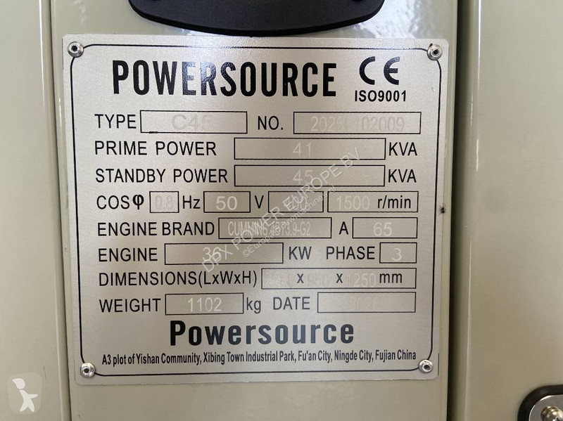 Stavebný stroj Cummins 4BT3.9-G2 - 45 kVA...