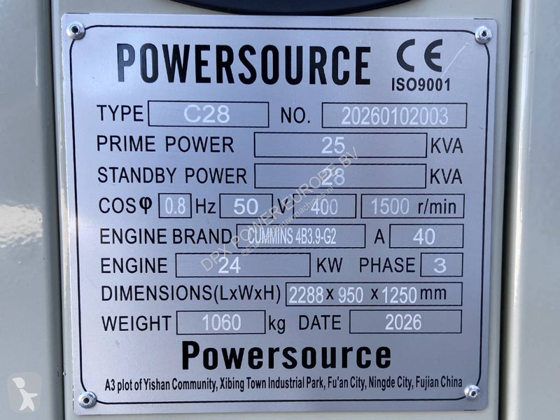 Stavebný stroj Cummins 4B3.9-G2 - 28 kVA...