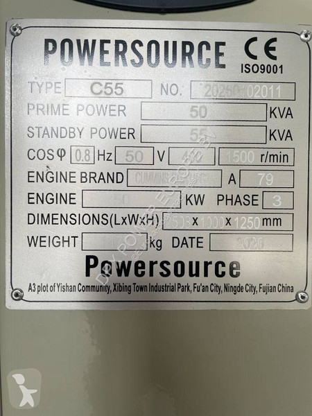 Stavebný stroj Cummins 4BTA3.9-G2 - 55 kVA...