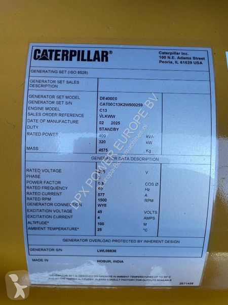 Stavebný stroj Caterpillar DE400E0 - C13 -...