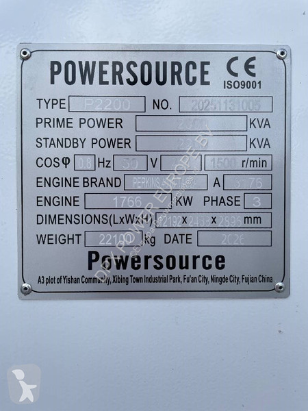 Stavebný stroj Perkins 4016-TAG2A - 2.200 kVA...