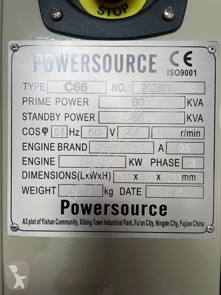 Stavebný stroj Cummins 4BTA3.9-G2 - 66 kVA...
