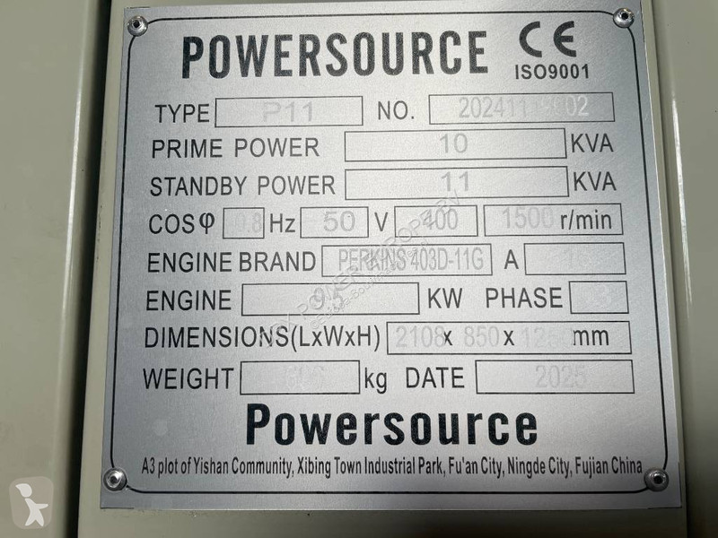 Stavebný stroj Perkins 403D-11G - 11 kVA Used...