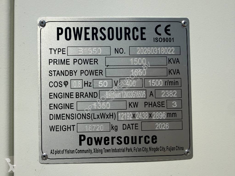 Entreprenørmaskiner  12M33G1650/5 - 1650 kVA...