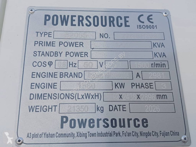 Entreprenørmaskiner  16M33G2000/5 - 2065 kVA...