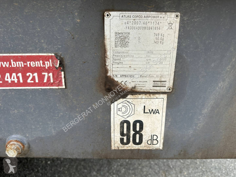 Atlas Copco XAS88 construction