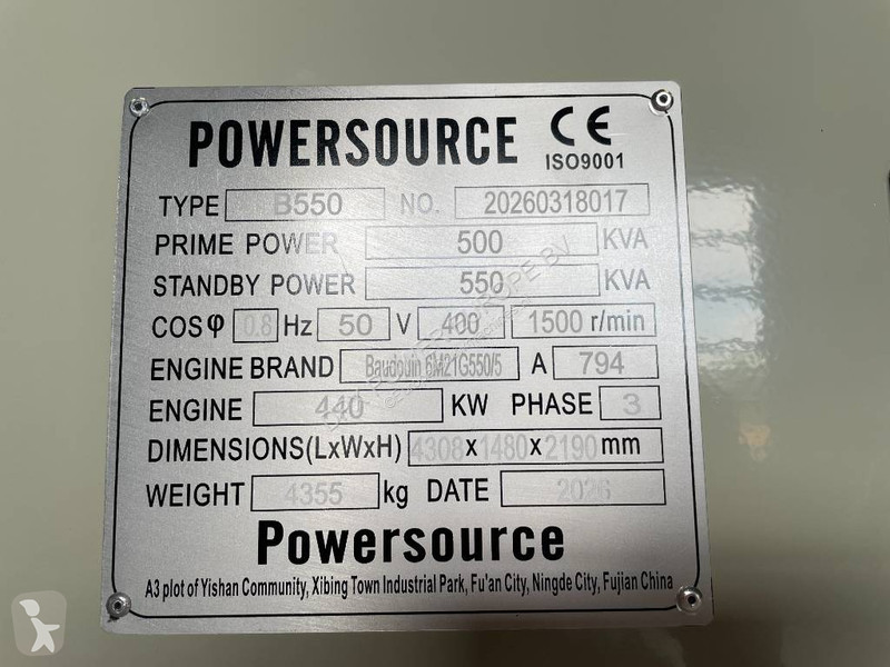 Строительное оборудование  6M21G550/5 - 550 kVA...