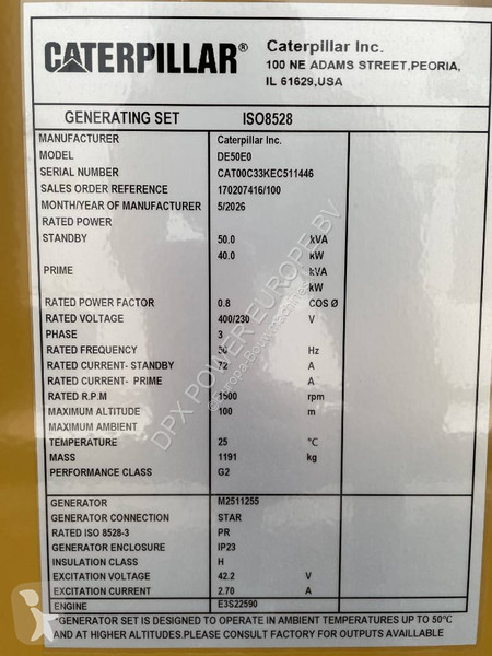Matériel de chantier Caterpillar DE50E0 - 50...