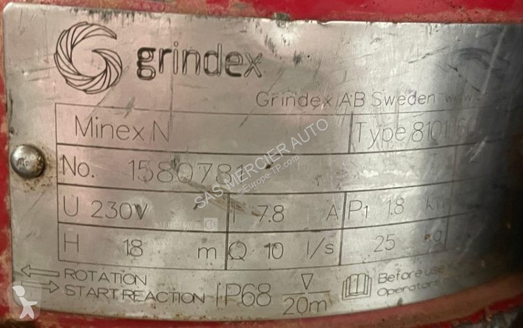 Matériel de chantier Grindex pompe immergee