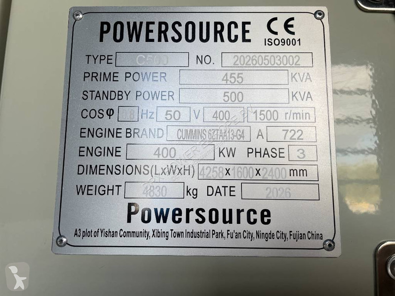 Matériel de chantier Cummins 6ZTAA13-G4 - 500...