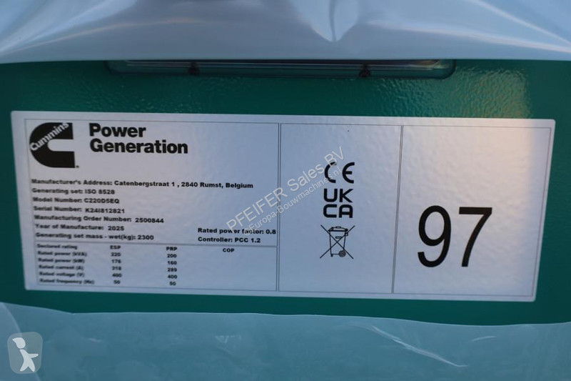 Matériel de chantier Cummins C220D5EQS UNUSED,...