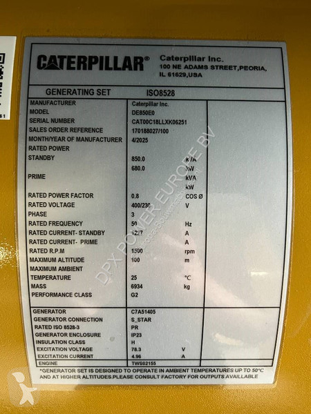 آلة لمواقع البناء Caterpillar DE850E0 - C18 -...