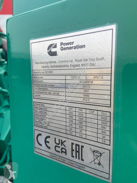 Materiaal voor de bouw Cummins C2250D5 - 2.250...