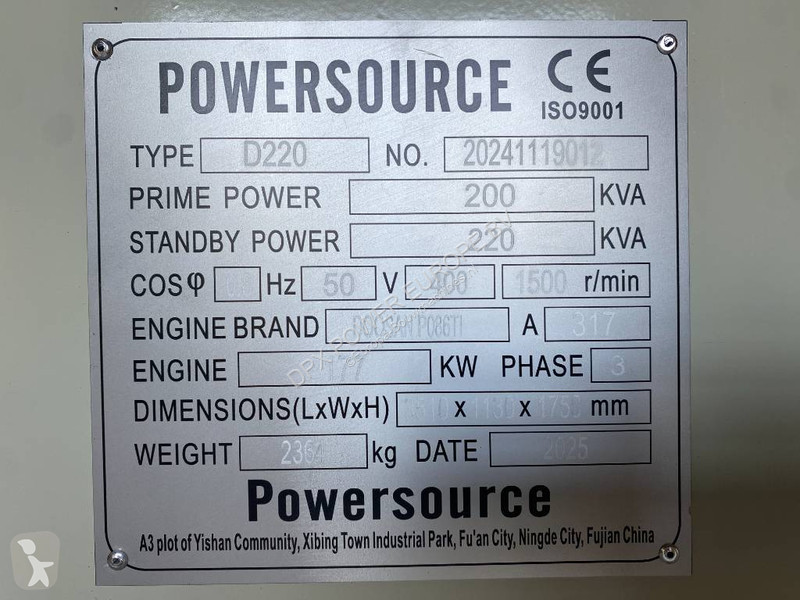 Materiaal voor de bouw Doosan P086TI - 220 kVA...