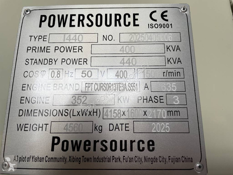Entreprenørmaskiner Iveco CR13TE3A - 440 kVA...