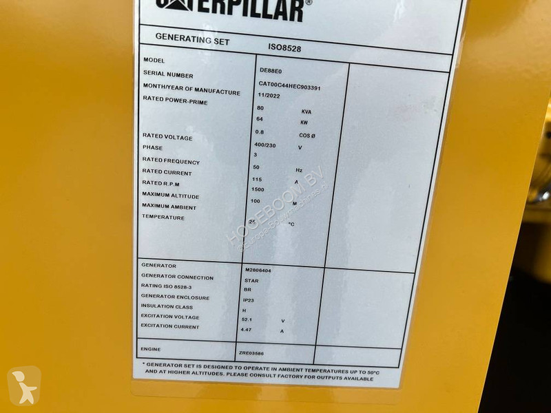 آلة لمواقع البناء Caterpillar DE 88 E0 (80KVA...