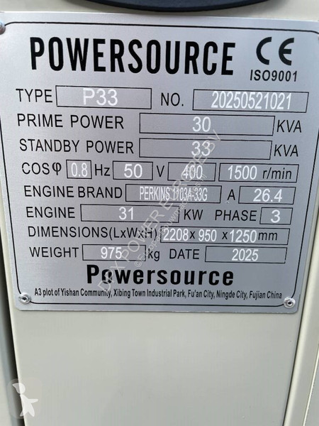 Matériel de chantier Perkins 1103A-33 - 33 kVA...