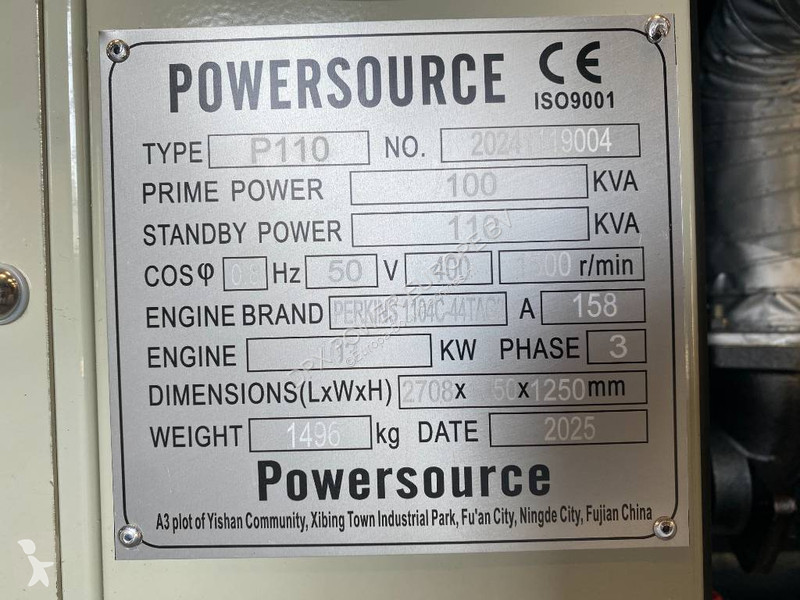 Material de obra Perkins 1104C-44TAG2 - 110 kVA...