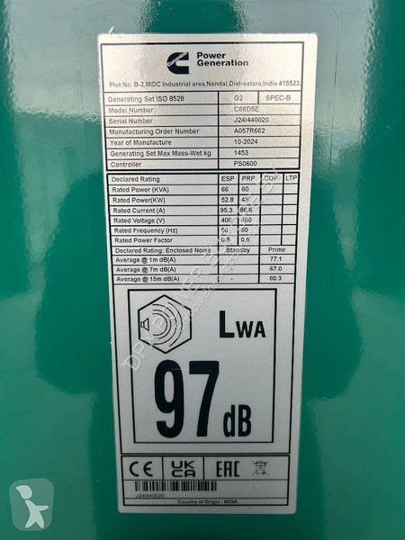 Entreprenørmaskiner Cummins C66D5EQ - 66 kVA...