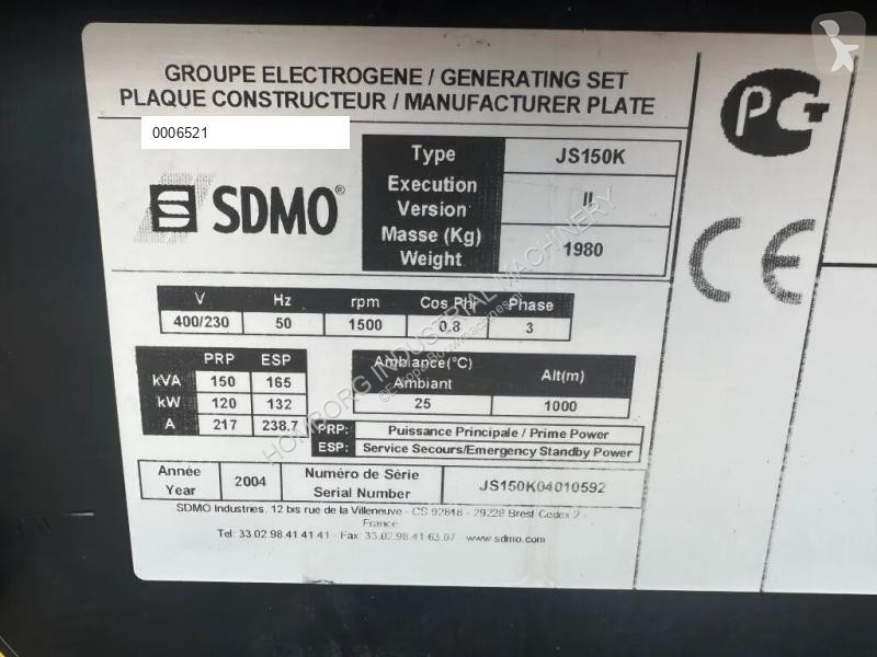 Materiaal voor de bouw SDMO JS150K John Deere...