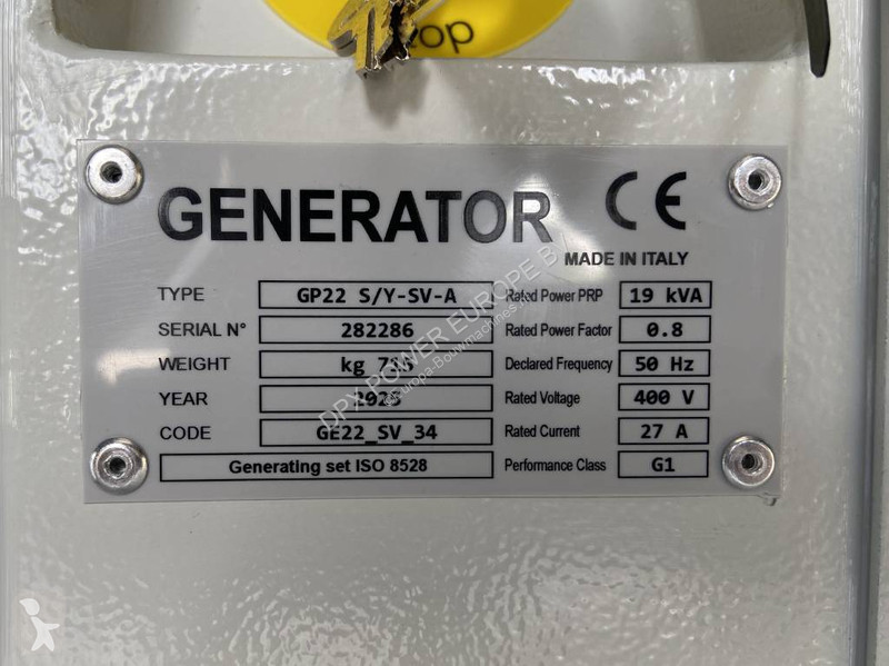 Stavební vybavení Yanmar 4TNV88-22G - 22 kVA -...