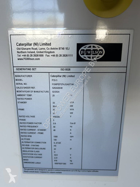 Строительное оборудование FG Wilson P33-3 - 33...