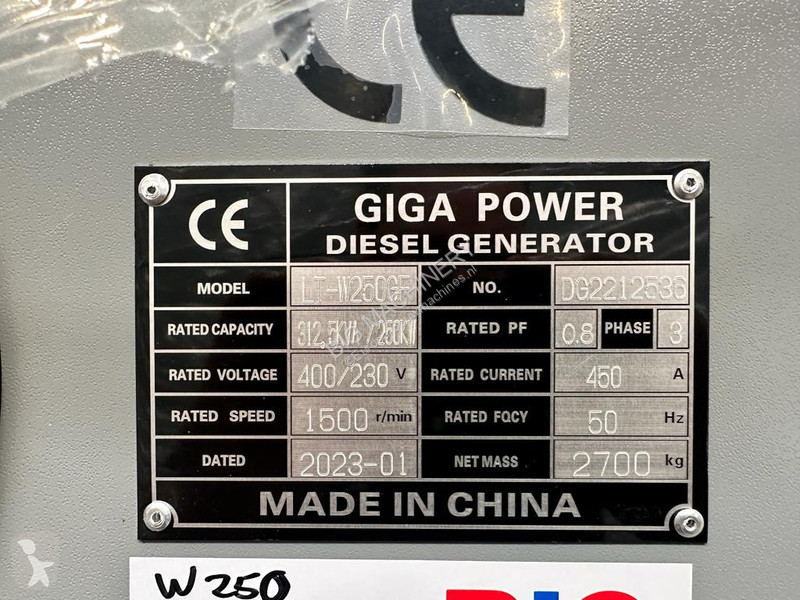 Materiaal voor de bouw  Giga power 312.5 kVa...