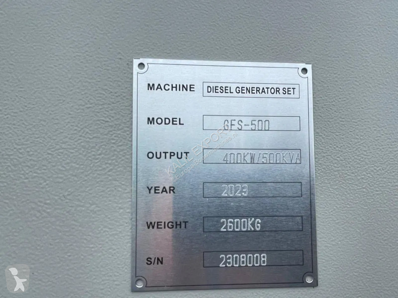Entreprenørmaskiner Ricardo 500 KVA (400KW)...