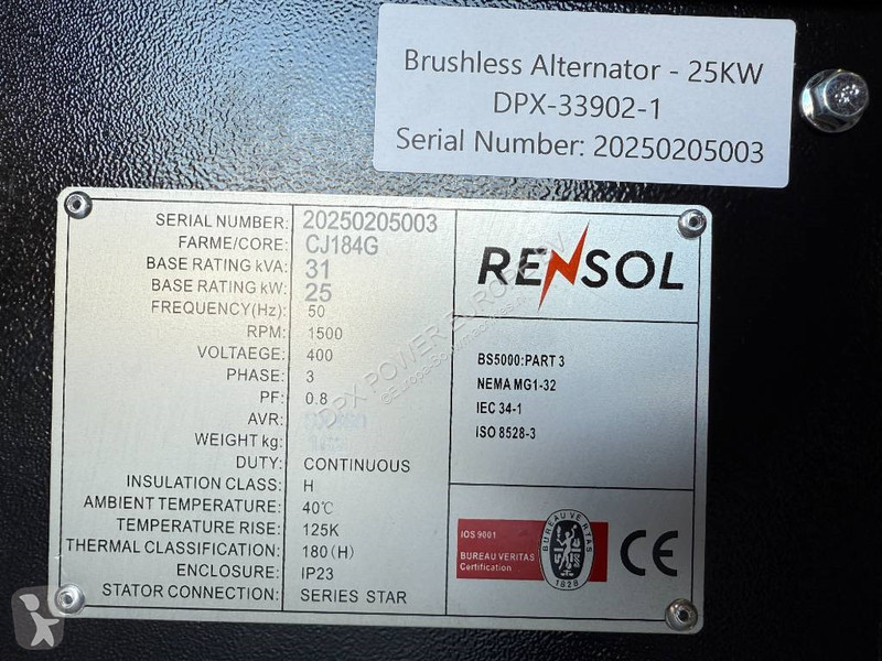 Stavebný stroj  CJ184G - 31 kVA Alternator -...