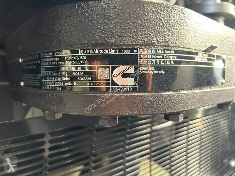 Stavebný stroj Cummins KTA50-G16A - 2.000 kVA...