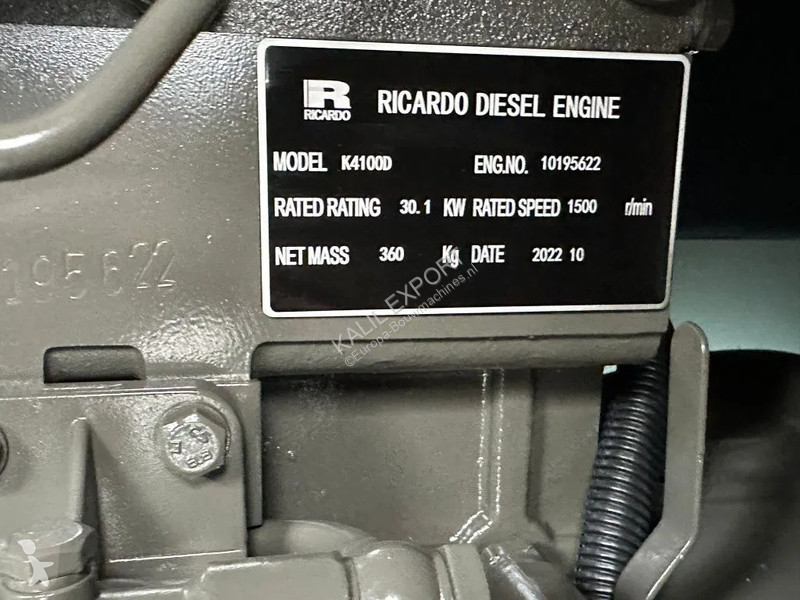 Entreprenørmaskiner Ricardo 30 KVA (24KW)...