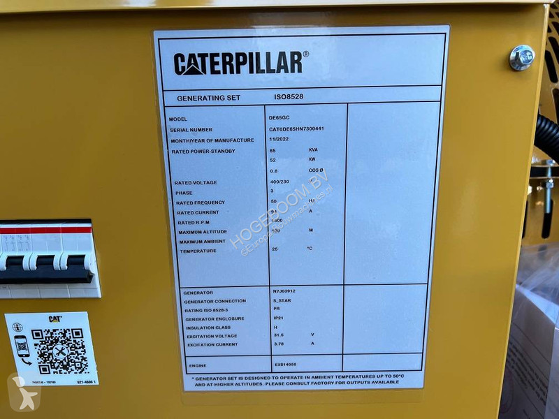 آلة لمواقع البناء Caterpillar DE 65 GC 65KVA...