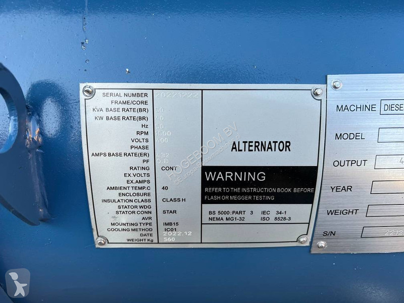 Entreprenørmaskiner Ricardo 50kva (40kw)...