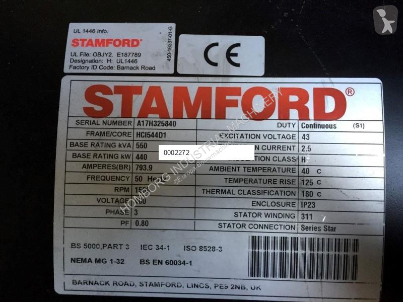 آلة لمواقع البناء Volvo Stamford 550 KVA TAD...