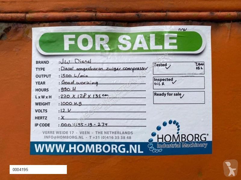 Entreprenørmaskiner  Zuigercompressor JW Diesel...