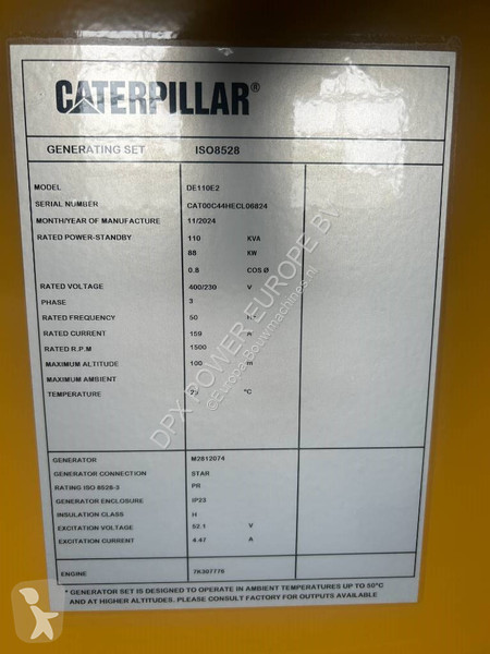 Material de obra Caterpillar DE110E2 - 110 kVA...