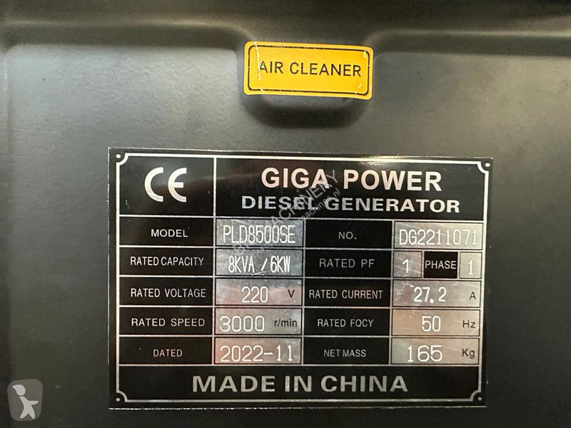 Mezzo da cantiere  8 kVA generator - PLD8500SE