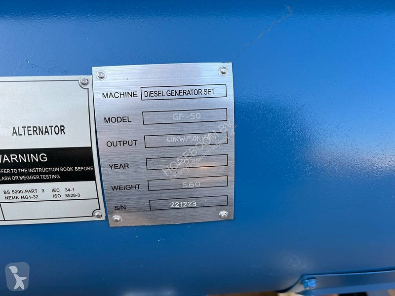 Entreprenørmaskiner Ricardo 50kva (40kw)...