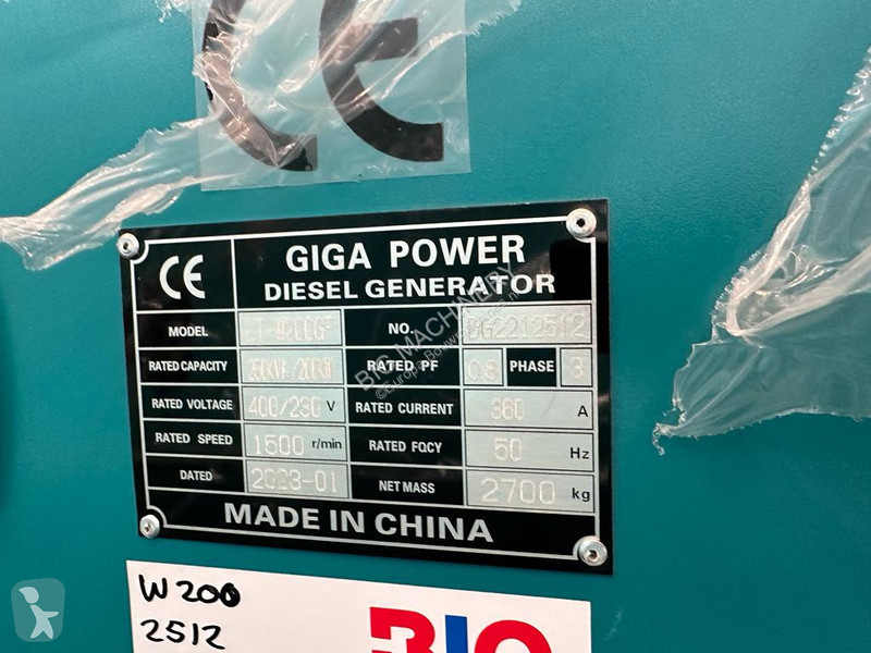 Entreprenørmaskiner  Giga power 250 kVa silent...