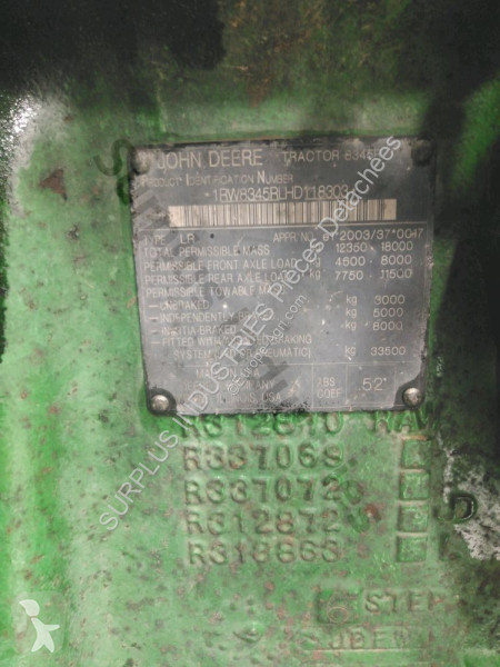 Díly pro zemědělství John Deere 8345R