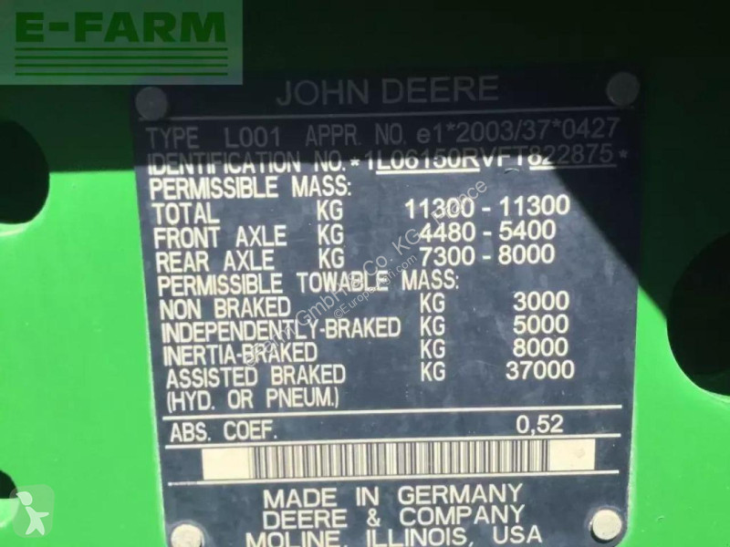 Tracteur agricole John Deere  6150r