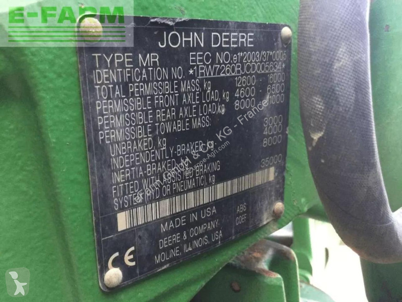 Landbrugstraktor John Deere  7260 r
