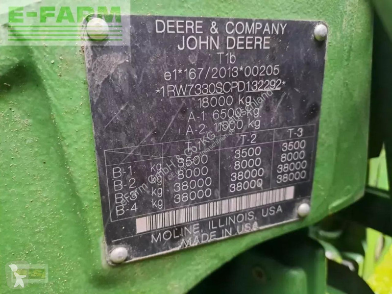 Landbrugstraktor John Deere  traktor 7r330