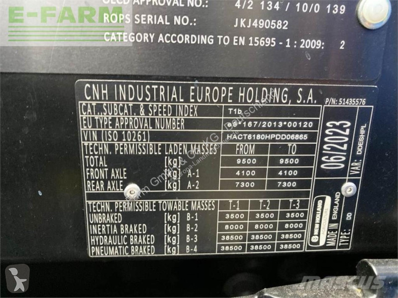 Lantbrukstraktor New Holland  t6.180 dc methane...