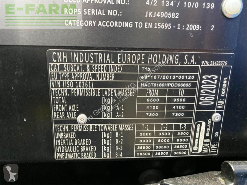 Lantbrukstraktor New Holland  t6.180 dc methane...