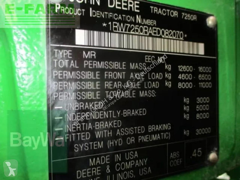 Landbrugstraktor John Deere  7250 r autopower #877